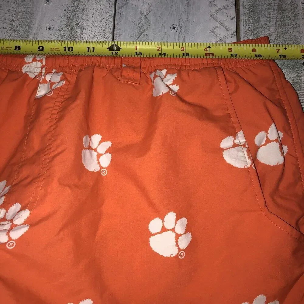 Columbia PFG Clemson Tigers Shorts Mens XL Swim Trunks Board Orange Football